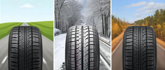 Чисто нови всесезонни гуми Dunlop преди монтаж